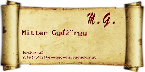 Mitter György névjegykártya