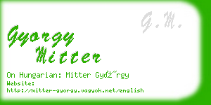 gyorgy mitter business card